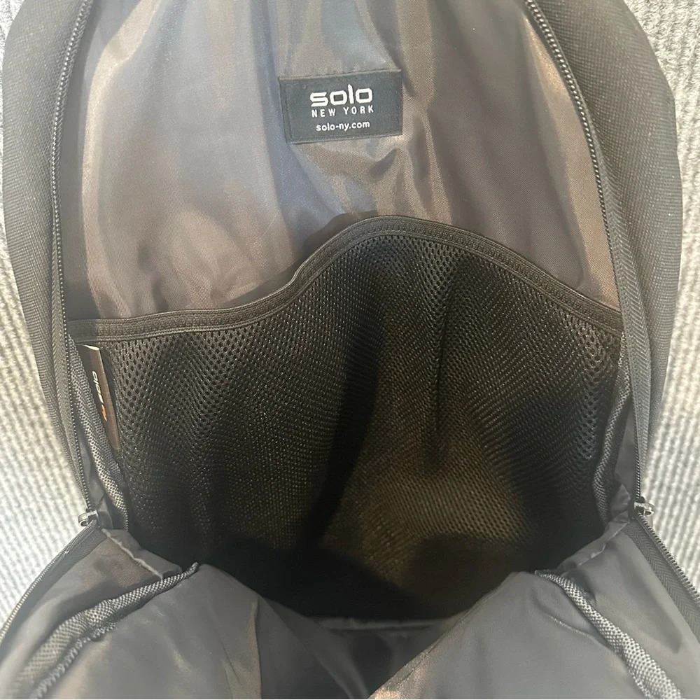 Solo New York Varsity Line Backpack Book Bag Lap Top Travel NAS710-4 Black
